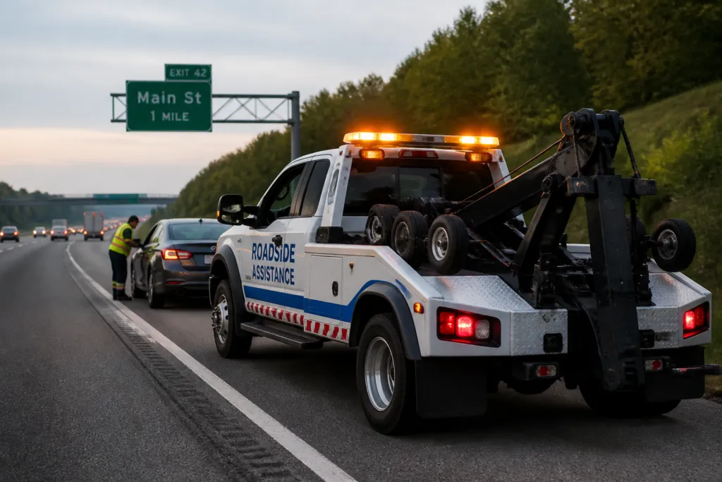 roadside assistance tow truck highway