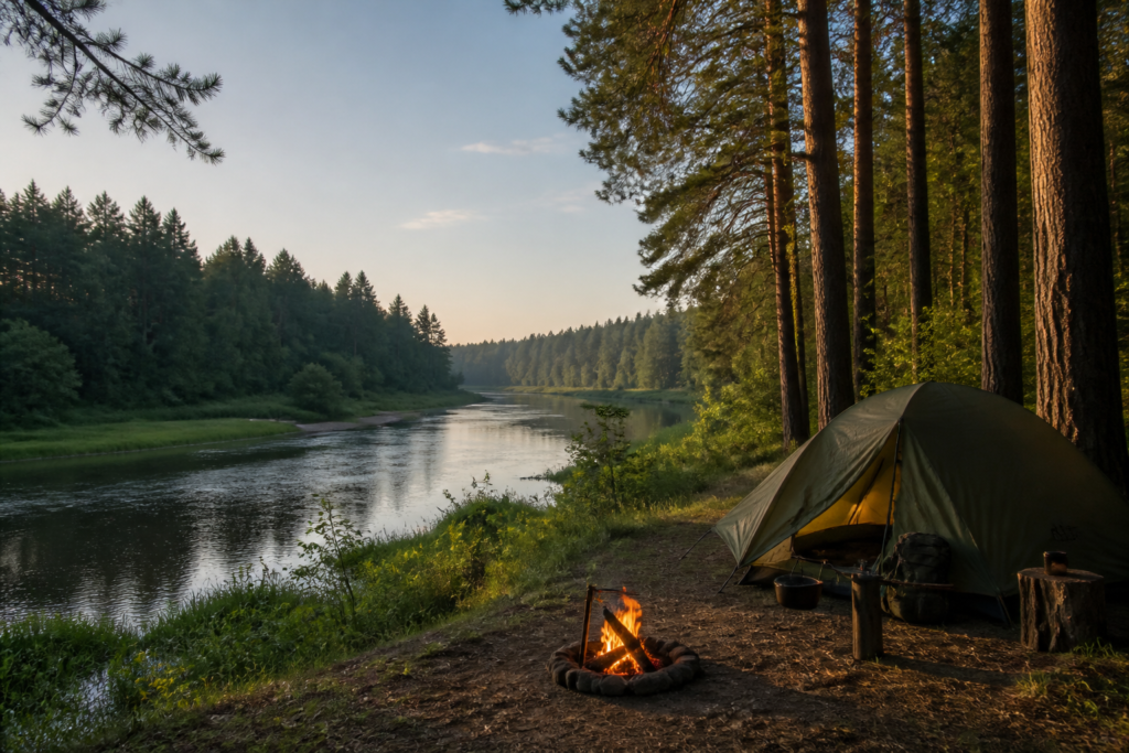river pilica forest camping