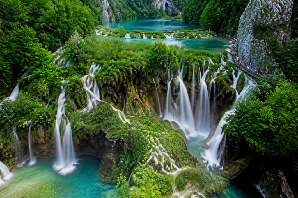 Plitvice lakes waterfall